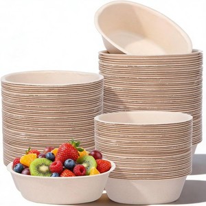 $22 250 Pcs 6 Oz Disposable Paper Bowls Small Snack Bowls Heavy Duty For Hot Soup, Salad, Ice Cream, Party, Picnic, Microwave Safe, Brown