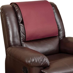 $20 Non Slip Recliner Headrest Protector Washable Faux Leather Headrest Covers for Recliner Chair Waterproof Couch Head Rest Covers for Sofa,Furniture,Office Chair,Theater Seat (Burgundy)