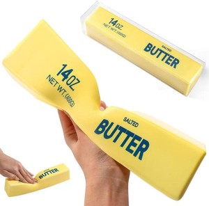 Big Butter Squishy,Giant Squishies Butter 14 OZ,Jumbo Slow Rising Squeeze Toys,Large Soft PU Foam Fidget Toys for Anxiety & Sensory Stress Relief 8.71.81.8 Inch (Big-Yllow Butter 1Pack)