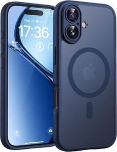 TOCOL for iPhone 17 Case, Compatible with MagSafe, Dark Blue  Built-in Magnets, Full Camera & Military-Grade Protection, Anti-Slip Shockproof Translucent Matte Back Phone Cover