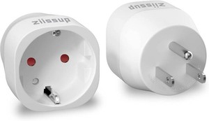 European to USA Plug Adapter, EU to US Plug Adapter, Europe to USA Travel Converter for Most of Europe EU Spain France Type CEF Plugs to US Power Adapter, 1-Pack. White