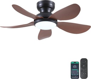 $57 Kviflon 36 In Small Ceiling Fans with Lights Remote Control,5 Blades Brown