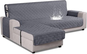 $40 VANSOFY Upgraded Sectional Couch Covers 100% Waterproof L Shaped Sofa Slipcover Reversible Chaise Lounge Cover for Sectional Sofa Cover for Pets Cat Dog(Small,Dark Gray)