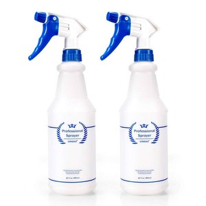 Plastic Spray Bottles 2 Pack, 32 Oz, Heavy Duty Sprayer, All-Purpose, Blue
