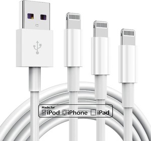 3 Pack Apple MFi Certified iPhone Charger Cable 6ft, Apple Lightning to USB Cable Cord 6 Foot, 2.4A Fast Charging,Apple Phone Long Chargers for iPhone 1413121111 Pro11 MaxXXSXRXS Max876
