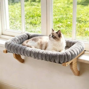 $26 Zoratoo Cloud-Cuddle Cat Perch for Window Sill with Zipper Cushion, M Gray