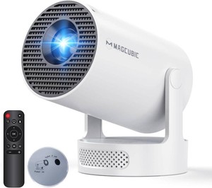 $46 Mini Projector with WiFi 6 Bluetooth 5.4, 4K Support Portable with Lens Cap