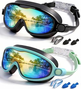 Kids Swimming Goggles 2 Pack, Anti Fog&UV Swim Goggles for Boys Girls, No Leak Pool Beach Essentials for kid 3-14