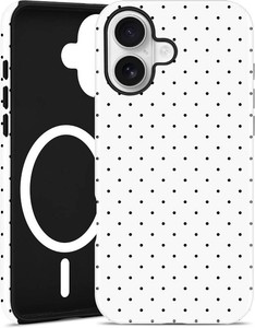 Jusy Magnetic Polka Dot Case for iPhone 16 Pro,White