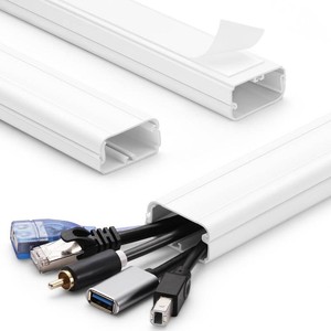 TV Cord Hider - 39in(3xL13in) Cord Covers for Wall Mounted TV Cable Hider Wall Kit  Wire Hiders for TV on Wall, Wire Covers for Cords, Cable Concealer Hide Cords, 1.5 W x 0.75 H, White