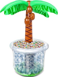 $36 JOYIN 60 Inflatable Palm Tree Cooler, Beach Theme Decor, Pool Party Decorations, Luau Hawaiian Birthday Party Supplies, Ocean Jungle Tropical Themed Summer Outdoor Drink Cooler
