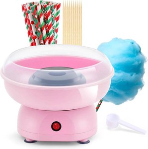 $34 Cotton Candy Machine for Kids & Family, Mini Pink Vintage Cotton Candy Maker with 40 Sticks & Sugar Scoop, Ideal for Birthday Christmas Party Gifts