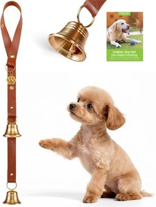 FOLKSMATE Leather Dog Door Bells for Potty Training, Nail-Safe Puppy Dog Door Bells Extra Loud for Dogs Training, Housebreaking, Door Knob, Dog Bell to Ring to Go Outside Puppy Pet Supplies Leather
