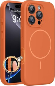 $23 Miracase Magnetic for iPhone 16 Pro Case, Silicone, Amber Orange