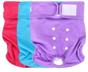 wegreeco Washable Reusable Premium Female Dog Diapers, Small Medium Large Size, Pack of 3,Dog Doggie Puppy & Doggy Diapers Female,Period Panties in Heat (Small)