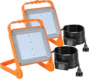 $27 No Burn Risk 50W LED Work Light 2-Pack,8,000LM 5000K Daylight