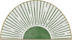 $20 Mingnei Boho Linen Doormat for Home Kitchen Entrance - Green Bohemian Sun Welcome Mat, Rustic Sunshine Rug for Indoor Outdoor Entryway 17x30