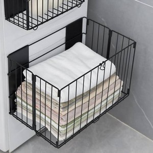 $36 Magnetic Collapsible Laundry Basket, Foldable Metal Laundry Hamper for Washing Machine Side, Space Saving Pop Up Hamper, Laundry Room Organization and Storage (Black)