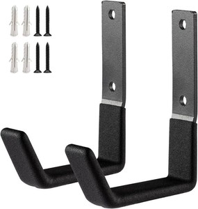 Heavy Duty Wall Mount Hooks, Utility Hooks, Tool Organizer - Steel GardenGarage Hose Hanger U Hooks (2, Small)