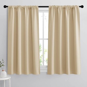 RYB HOME Small Window Curtains 45 inches Length for Kitchen Cafe Bathroom