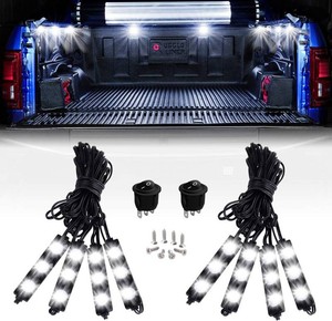 Nilight 8PCS 24LED Truck Pickup Bed Rock Cargo Light Kit White
