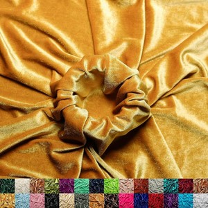 $23 Ice Fabrics Stretch Velvet Fabric by The Yard - 60 Wide Soft Stretchy Fabric for Sewing Clothes, Apparel, Costume, Crafts - 90% Polyester 10% Spandex - Antique Gold - 2 Yards