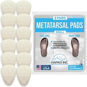 $38 HAPAD Metatarsal Pad 14 - Small, 6 Pair Pack Wool Felt Ball of Foot Pad Missing 2 Pieces