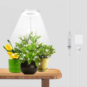 GYTF Halo Plant Grow Light, 6000K White LED Full Spectrum Growing Lamp for Indoor Plants, Succulents, Mini Bonsai, Small Plants, Height Adjustable, Dimmable & Timer 481218Hrs