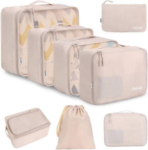 $20 BAGAIL 8 Set Packing Cubes Luggage Packing Organizers for Travel Accessories-Cream