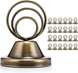 $27 Fulmoon 24 Pcs Card Holders Mini 1.5 Inch Steel Table Number Stands