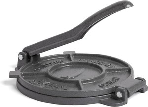 Alpha Living Tortilla Press   8 Inch Cast Iron Quesadilla Maker   Heavy Duty Empanada Maker Press   Cast Iron Tortilla Maker for Kitchen, Home Use