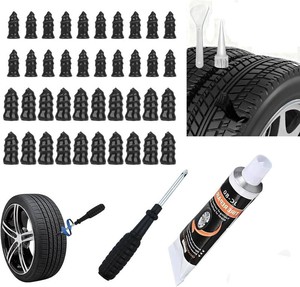 Screw Tire Repair Kit with Glue, 40Pcs Rubber Plugs for Cars Trucks