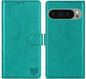 ZZXX for Pixel 9 Pro XL Wallet Case Magnetic Closure 6.8 inch,Lake Blue