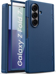 $20 for Samsung Galaxy Z Fold 7 Case Slim, Built-in Hinge Protection & Screen Protector, Lightweight Durable Shockproof Non-Slip Protective Phone Cover Case for Samsung Z Fold 7 2025, Blue
