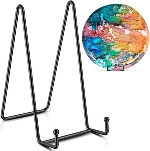 TR-LIFE Plate StandsHolder for Display, 8 Inch, Large, Metal Frame for Picture, Decorative Platter, Book, Photo Easel (2 Pack)