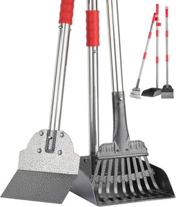 $21 FUSBUNTY Long Handle Dog Pooper Scooper, Heavy Duty Stainless Steel Rake