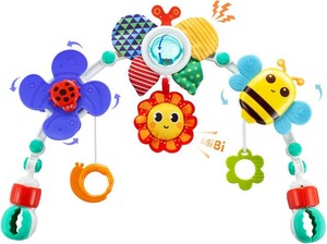 $21 Lynncare Adjustable Arch Bassinet Toys for Infant & Toddlers, Stroller Arch, Baby Crib Toys with Fascinating Hanging for Stimulating Babys Senses and Developing Motor Skills