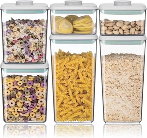 $40 Ankou Airtight Food Storage Container Sets with Lids 6Pcs Pop Containers for Kitchen Pantry Organization BPA-Free Stackable Kitchen Storage Containers for Cereal Flour Sugar (0.5, 1.2, 1.8qt)2