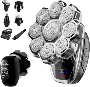 $30 Electric Razor for Men,Head Shavers for Bald Men,Electric Shavers for Men with Wet & Dry Bald Head Shaver 9D Floating, 5-in-1 Body Shavers Comes with Magnetic Detachable Blades