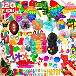 $20 120 Pcs Fidget Toys Pack, Pop Sensory Party Favors Set Gifts for Kids Adults Boy Girl Stocking Stuffers Autistic Bulk Goodie Bag Filler Treasure Box Classroom Prizes School