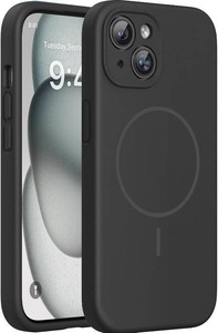 $21 Miracase Silicone & Magnetic for iPhone 15 Case, Dark Black