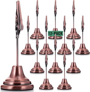 Marspark 12 Pcs Table Number Holders Place Card Holder with Alligator Clip