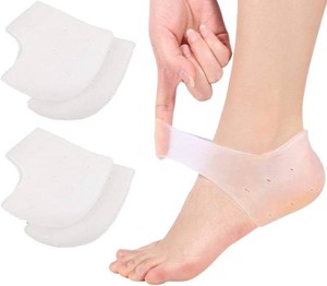 VivoFoot 2 Pair Gel Heel Protector,Heel Pain and Cracked Heels Relief Socks