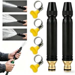 Home High-Pressure Car Washer Gun with Booster Nozzle,High Pressure Hose Nozzle,360  Adjustable Hose Nozzle,for Watering Plants and Vegetables, and Car Washing(Black)