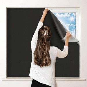$26 Petaholic 100% Blackout Curtains for Bedroom, Portable DIY Window Blinds, No Drill Window Shades & Blackout Blinds with Stickers & Tabs for Travel, Dorm Room, Media Room (118 x 57)