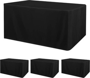 $49 Obstal 4Pack Black Tablecloth Fitted Table Clothes for 8ft Rectangle Tables