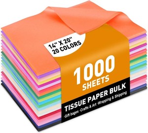 $30 TUXIYA 1000 Sheets Tissue Paper,20-Color 14X20 Tissue Paper for Gift Bags