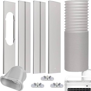 $23 Portable Air Conditioner Window Vent Kit with 5.9 Exhaust Hose Universal Portable AC Window Seal Kit Adjustable 59 Inch Length Exhaust Hose for Sliding Horizontal&Vertical Windows