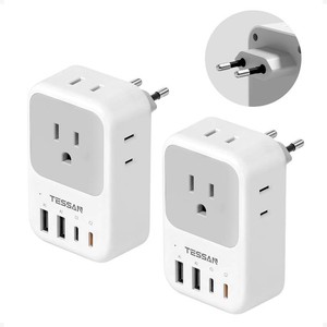 $27 TESSAN European Travel Plug Adapter 2 Pack, PD 20W Adapter for Europe Plug