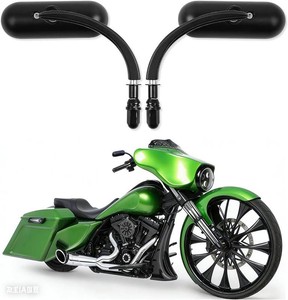 $31 DREAMIZER Black Motorcycle Universal Oval Rear View Side Mirrors Compatible with Harley Street Bike Scooter Chopper Cruiser Sportster Dyna Softail Dirt Bike